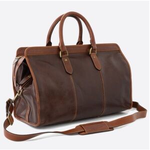 $600 Links and Kings Brown Leather Weekender SUNDANCE DUFFEL Bag in Rustic Sadle